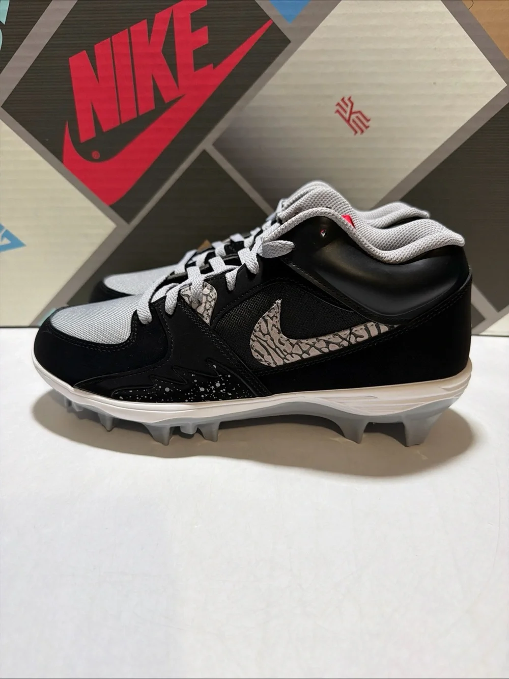 Nike Air Jordan Stadium 90 Low TD Black Cement Football HQ0210-060 Men’s